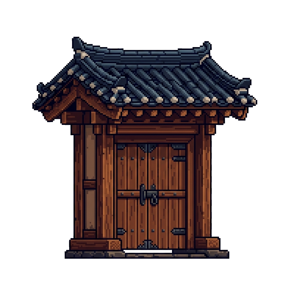 Gate role represented by a traditional Korean tiled gateway illustration